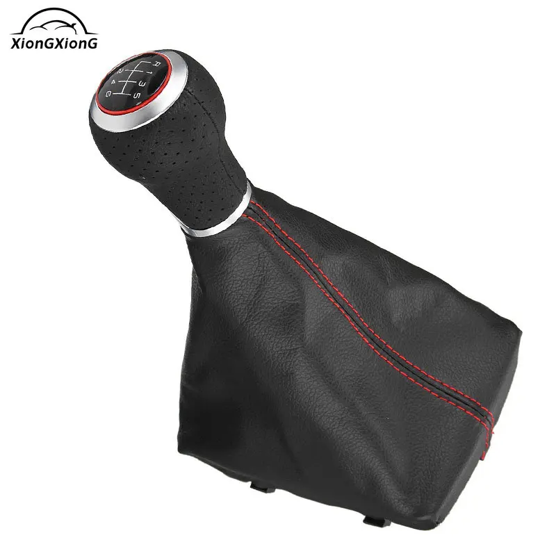 For Audi A4 S4 8K A5 8T Q5 8R S-Line 2007-2015 6 Speed Car Manual Gear Shift Knob PU Leather Gaiter Boot Cover 