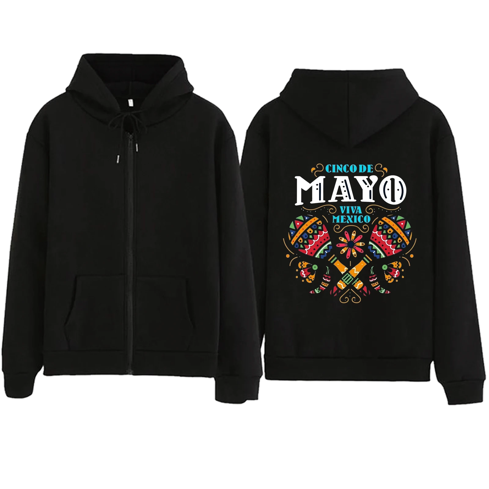 

Cinco De Mayo VIVA Mexico Zipper Hoodie Harajuku Pullover Tops Sweatshirt Streetwear Fans Gift