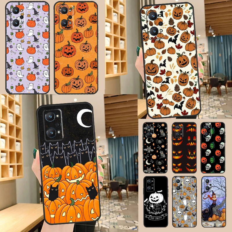 Halloweenowy dyniowy Horror dla Realme C55 C35 C33 C31 C30 C25 C21Y C15 C11 GT Neo 5 3 2 Realme 9 10 11 Pro Plus etui