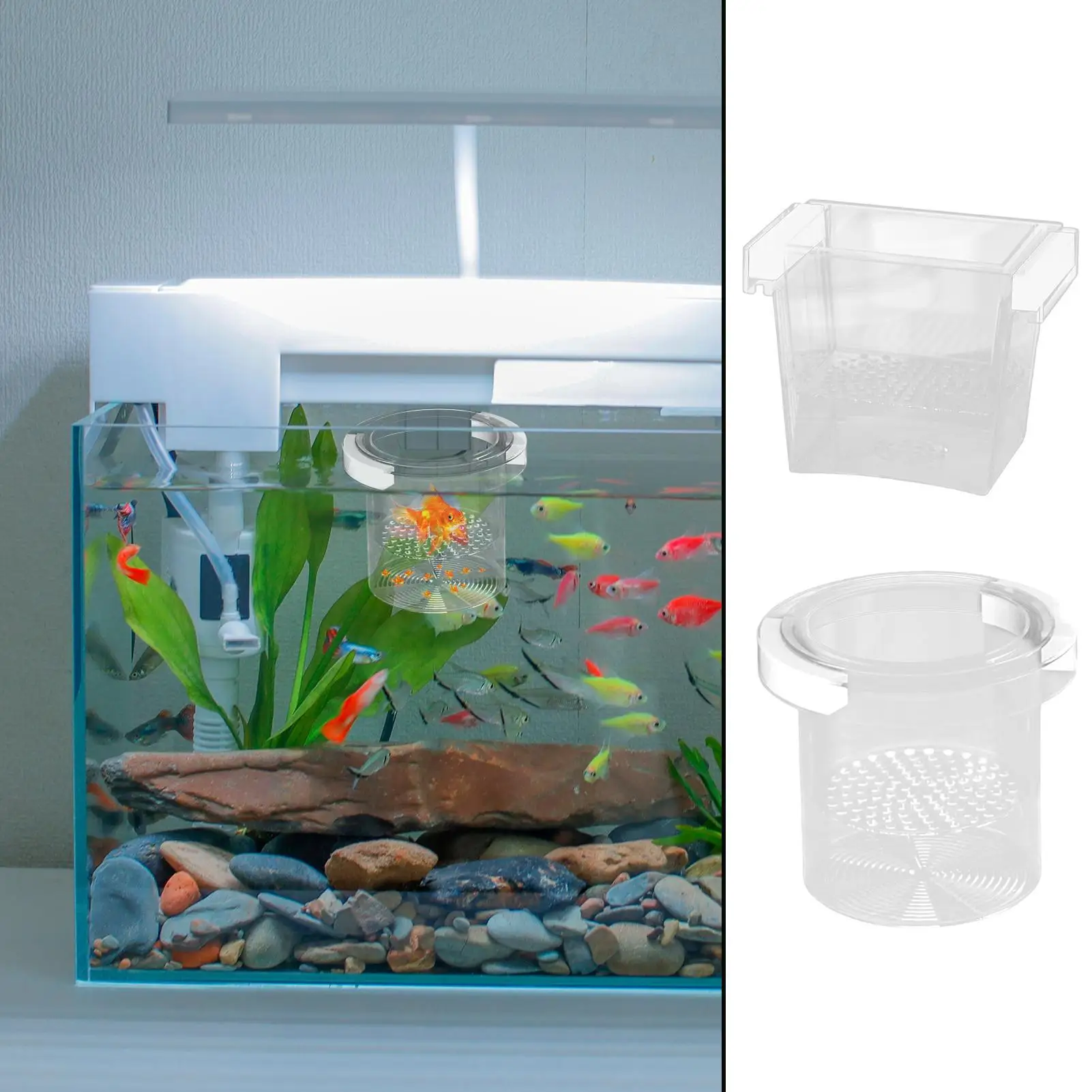 Floating Fish Breeding Isolation Box Aquarium Breeder Feeder Fish Tank Hatchery Incubator Fish Tank Transparent Incubator Box