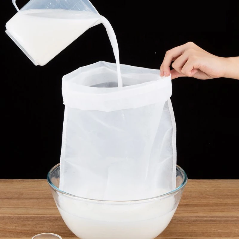 100Mesh Reusable Mesh Soy Milk Nylon Filter Bags Nut Yogurt Tea Coffee Oil Food Press Filter Strainers Large Kitchen Filters Bag