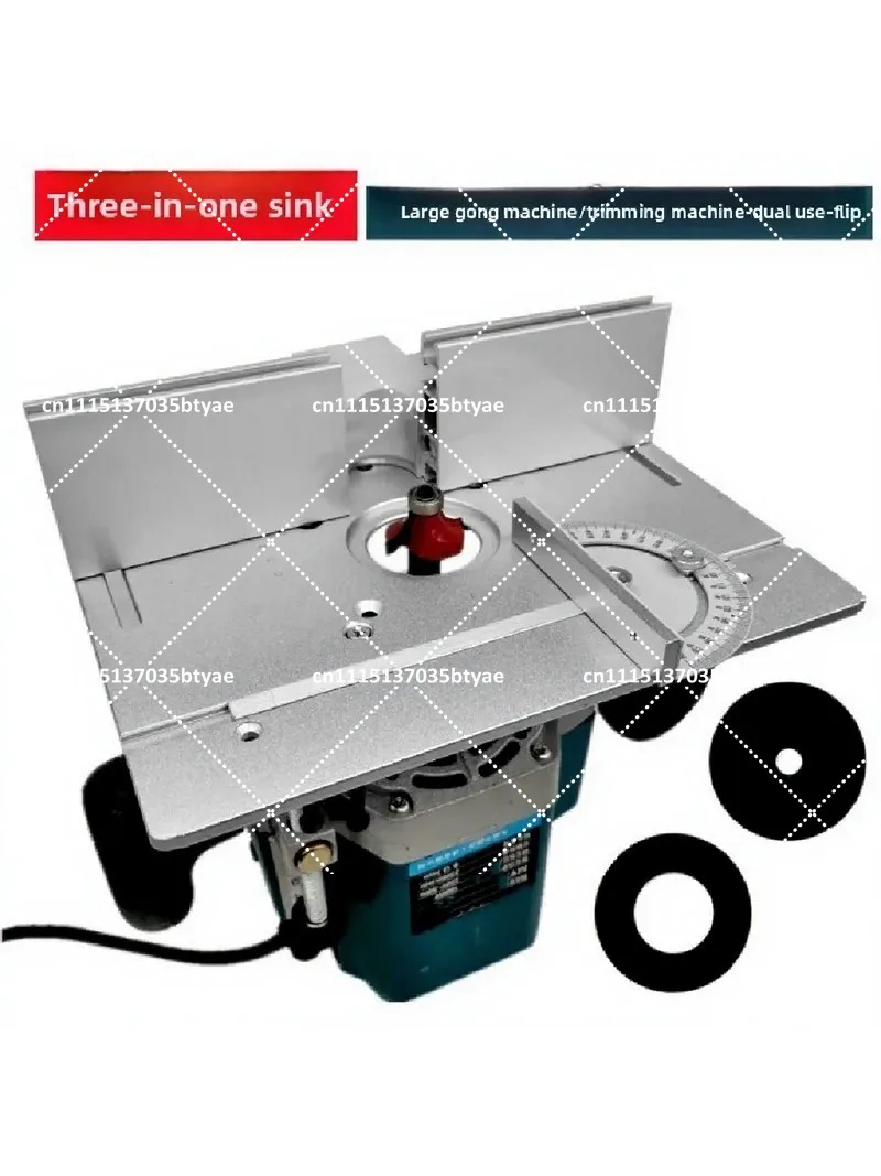 2-in-1 Electric Woodworking Router with Cover, Trimming Machine, Inverted Table, Mini Table Saw, Panel Push Ruler
