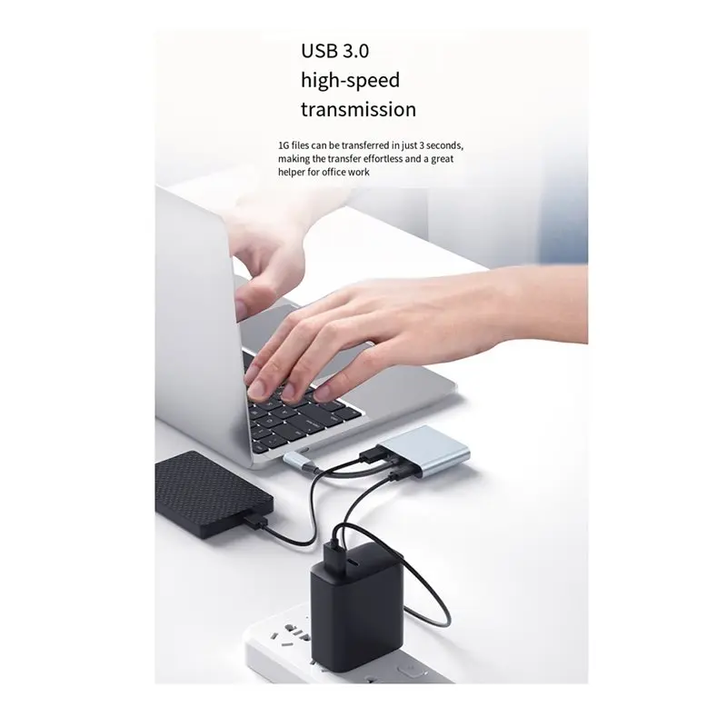 ABGI USB C to C Converter 4K60Hz Dual Adapter PD100W Power Conversion USB3.0 Charging for AR Glasses Type C
