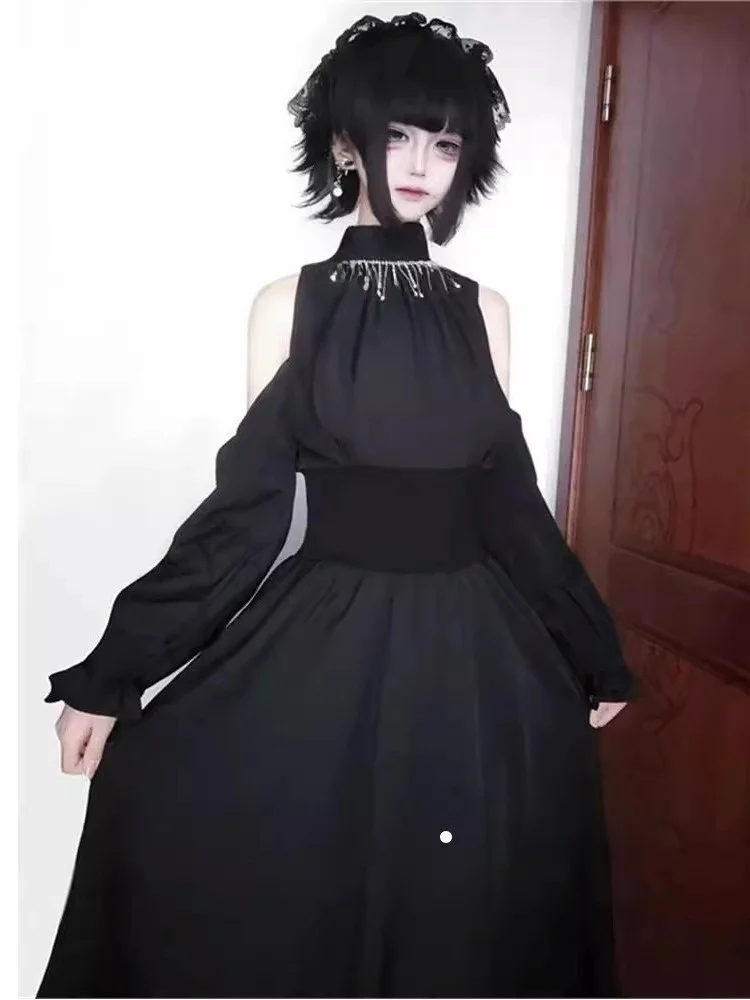 

Ele Long Sve Diamond Embellied oulder Bared Dr Нежная модная утягивающая юбка трапециевидной формы с высокой талией для поездок на работу