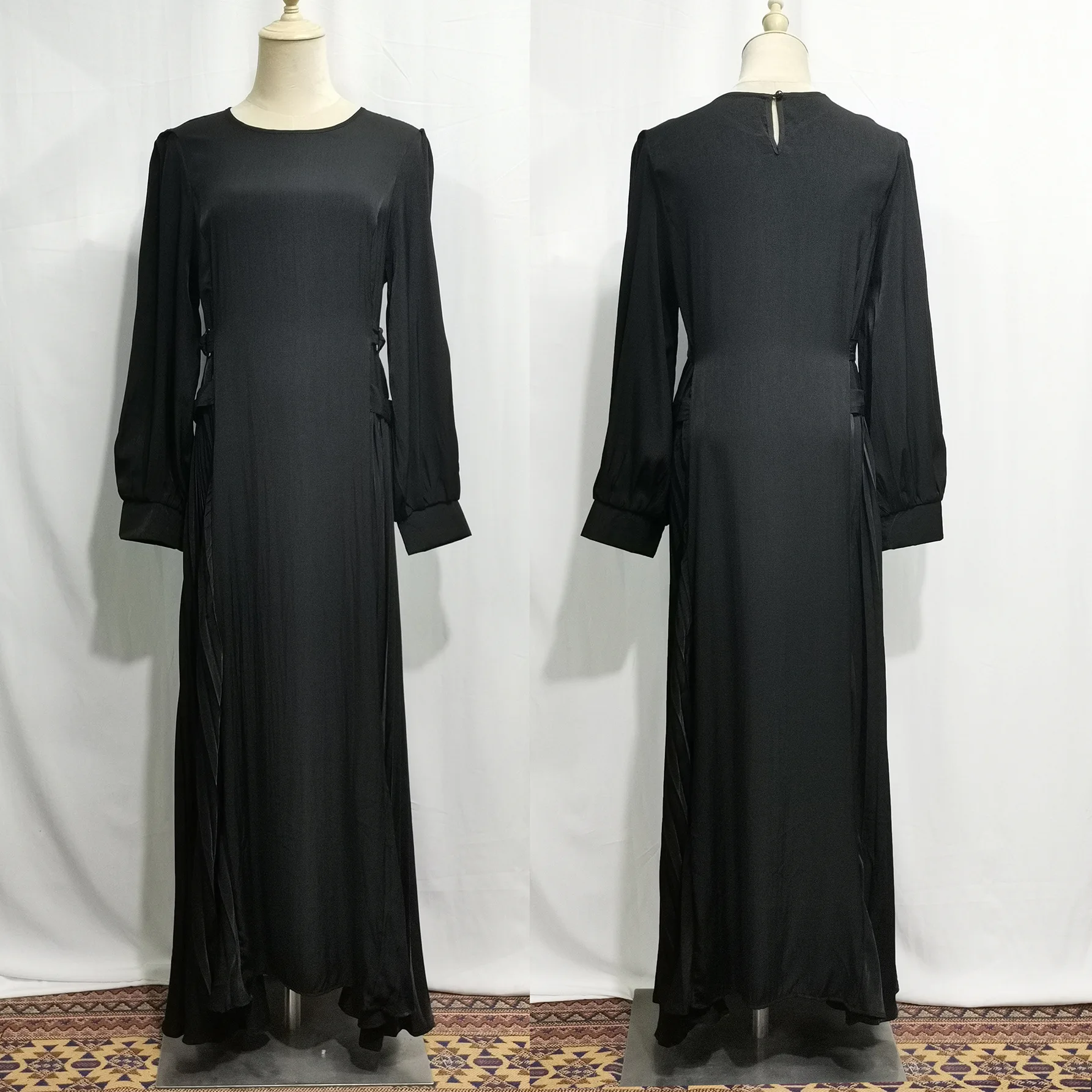 Vestido Maxi Longo Plissado Abaya Muçulmano para Mulheres, Abaya Elegante, Cintura In, Turquia Kaftan, Túnica Árabe, Eid Islâmico, Ramadã, Jalabiya Vestidos