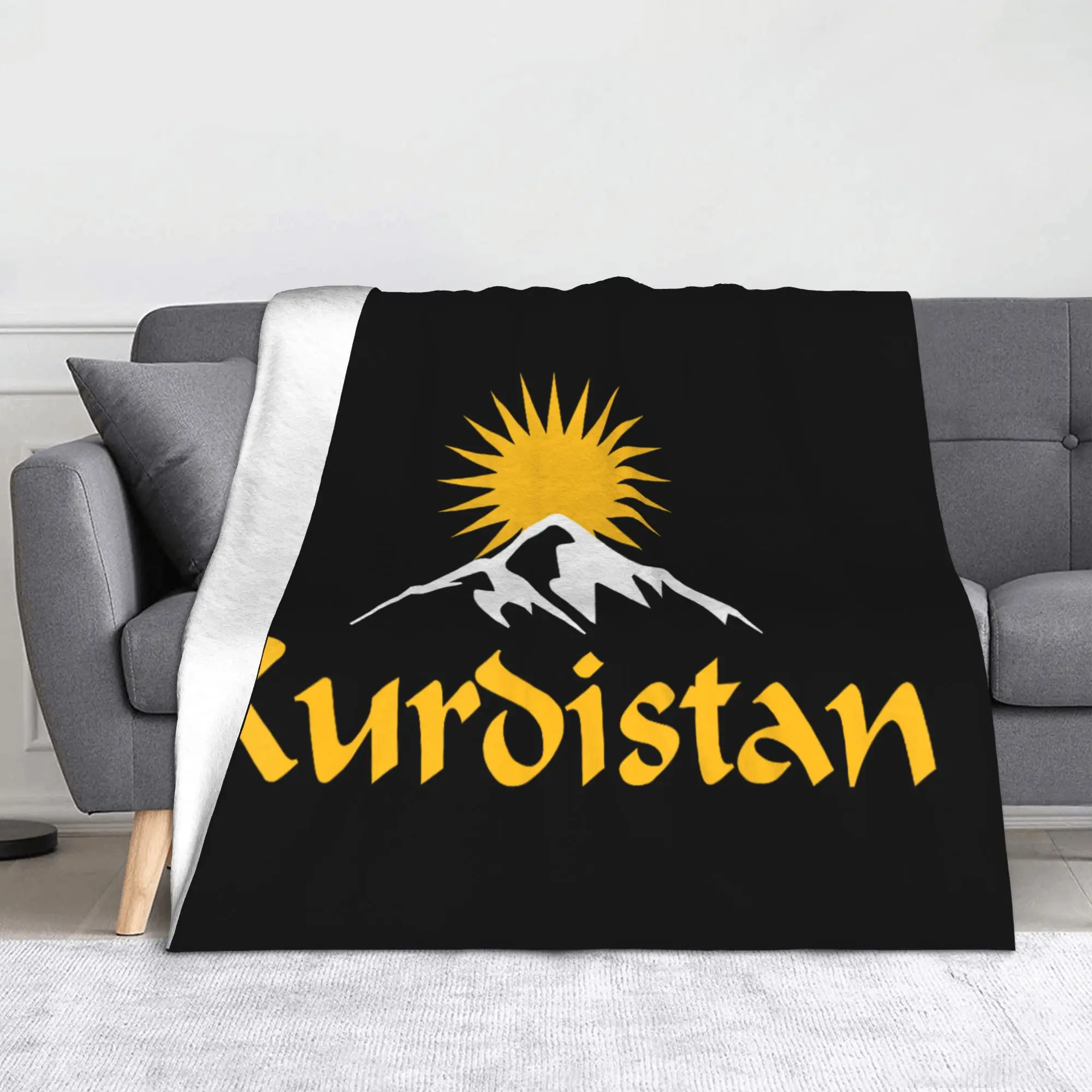 Kurdish Kurdistan Flag Kurd Blanket Flannel Printed  Breathable Ultra-Soft Throw Blankets for Quilt
