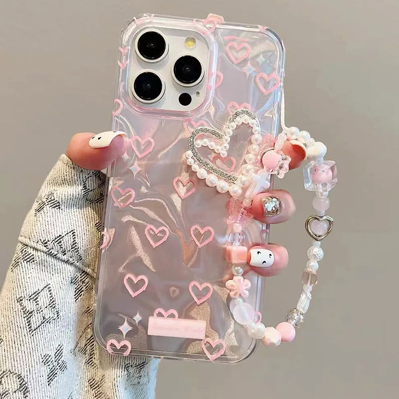 الفاخرة الحب القلب اللؤلؤ ثلاثية الأبعاد الحال بالنسبة Realme 14 برو زائد 14T 12 13 11 C31 C33 C21 C20 C11 C67 4G 5G 8 7 Pro C2 غطاء الهاتف حالات