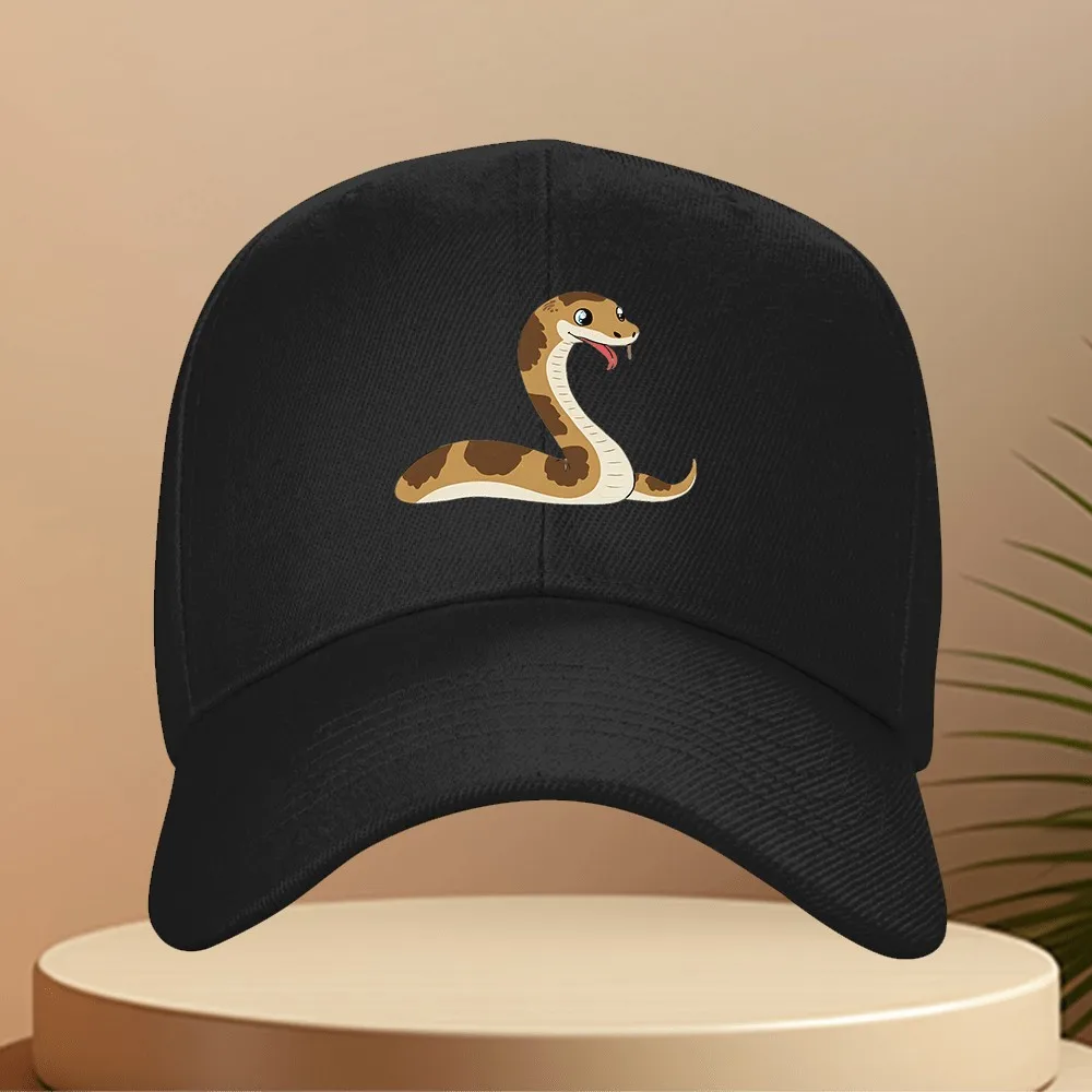 Cute Cartoon Snake Baseball Cap Unisex Adjustable Polyester Graphic Hat for Outdoor Casual Sports