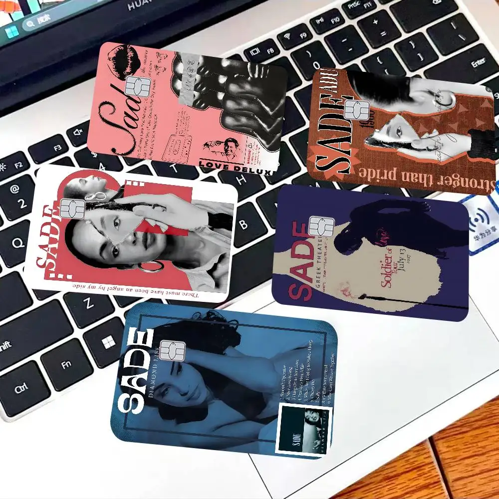 ملصقات جلدية لبطاقة الائتمان من Band S-Sade Adu Singer بدون بقايا لاصقة مقاومة للماء لبطاقة الائتمان VISA وبطاقة الوصول إلى مترو الأنفاق