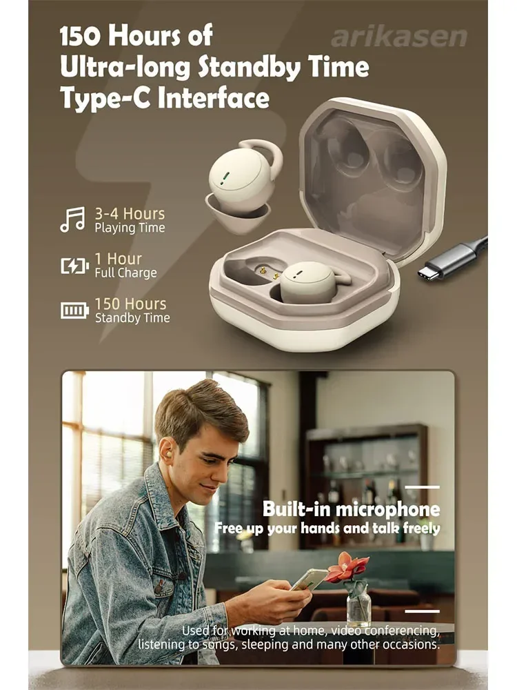 سماعات أذن جديدة للنوم العميق لعام 2026 رفيعة للغاية للنائمون الجانبيين، إلغاء الضوضاء غير المرئي لسماعات الراحة اللاسلكية المريحة #5