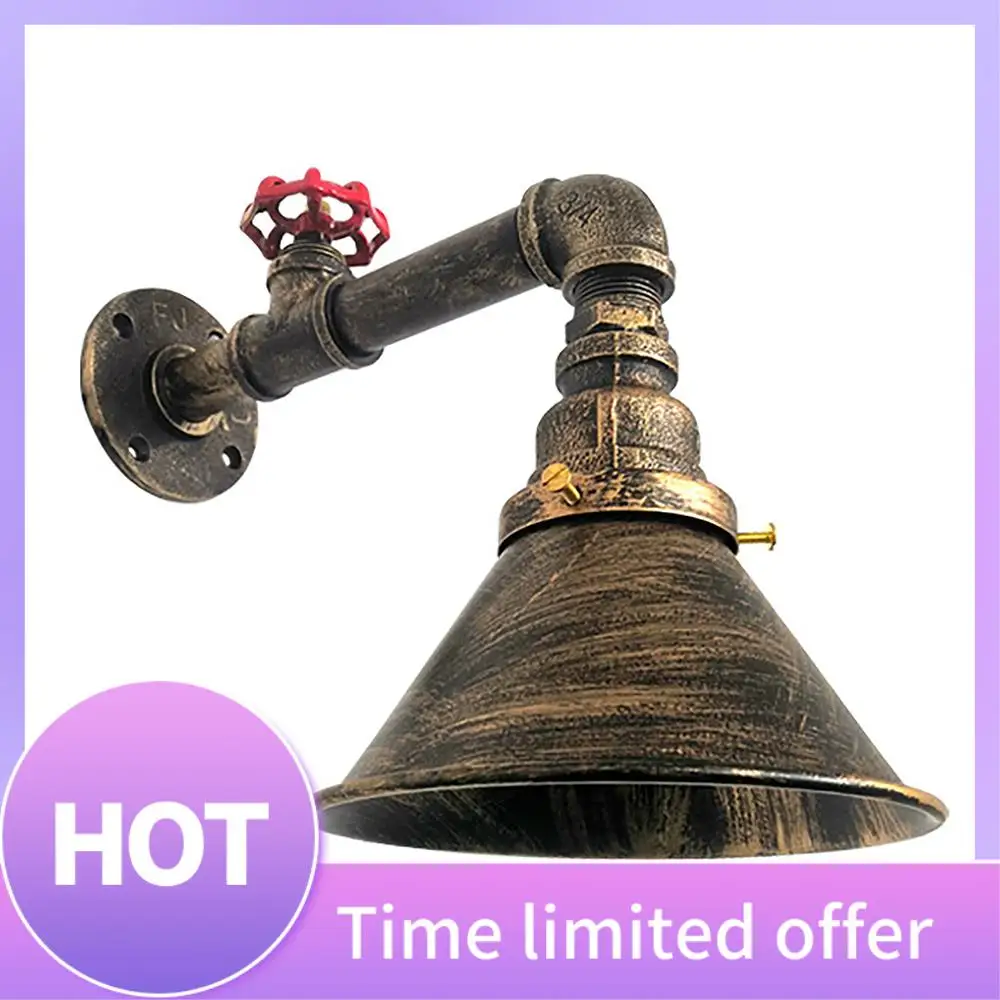 

B69C 1Pcs Vintage Industrial Rustic Wall Table Lights Steampunk Metal Water Pipe Ceiling Wall Table Lights