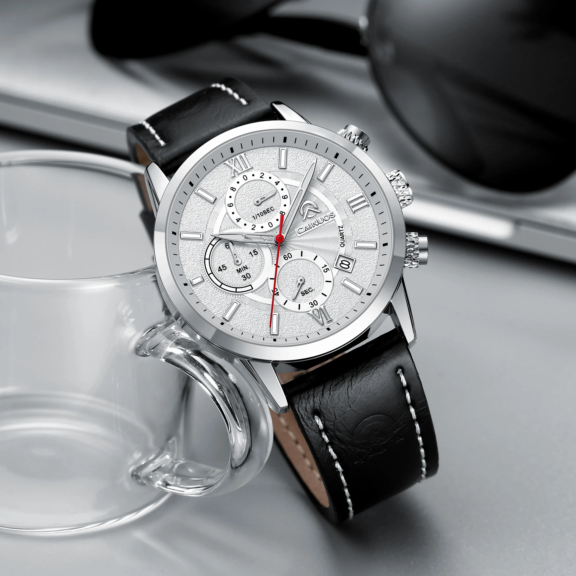 

Sport Men's Quartz Watch Waterproof Chronograph Luminous Date Watches for Men Business Leather Man Watch Clock Holiday Gifts