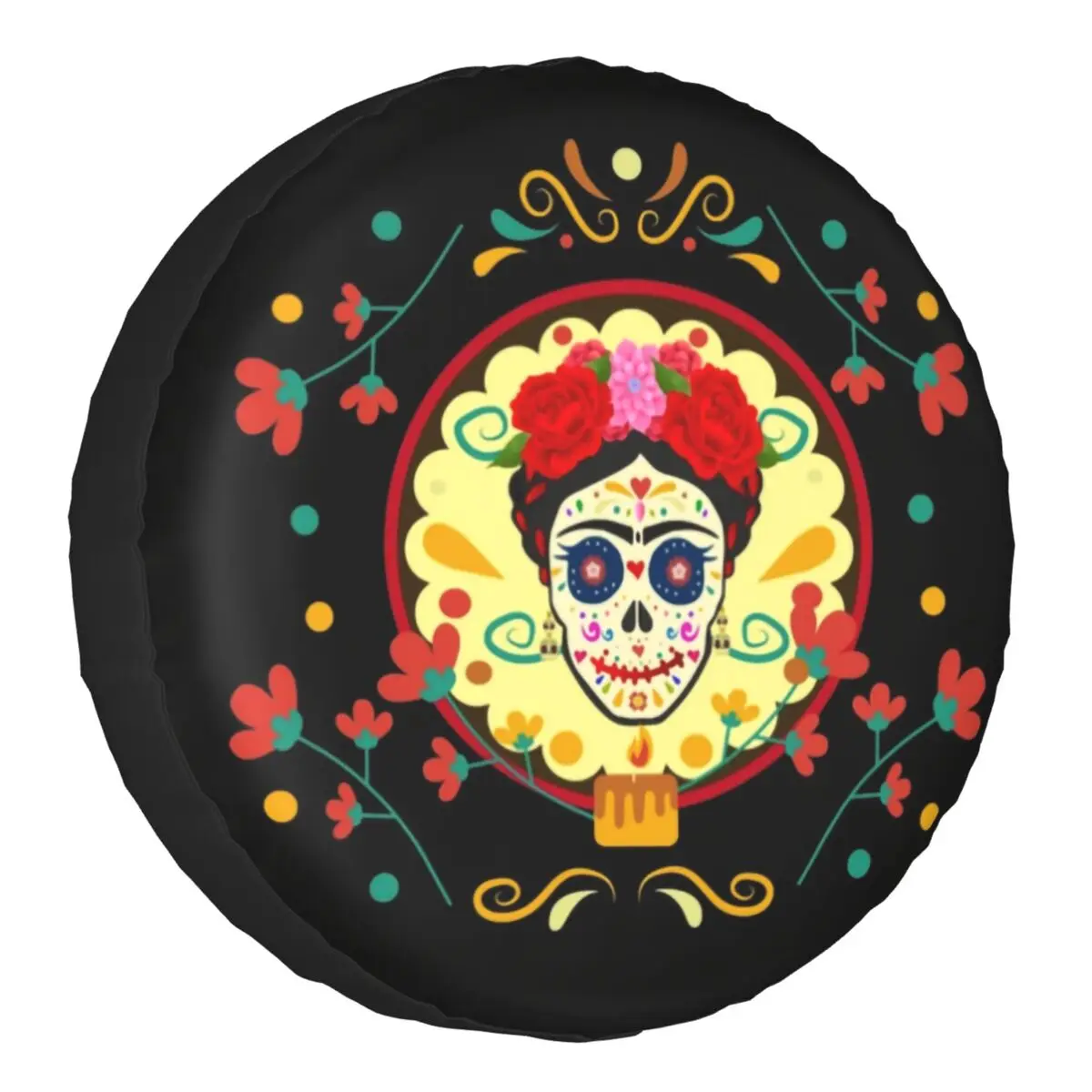 Custom Frida Skull Day Of Deads Spare Tire Cover Case for Suzuki Mitsubish La Calavera Catrina Car Wheel Protectors Accessories