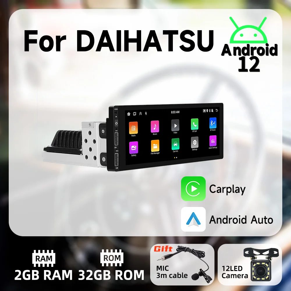 

For DAIHATSU 6.9" Screen 1 Din Radio Android Car Multimedia Stereo Head Unit Carplay Android Auto Autoradio GPS Navigation Wifi