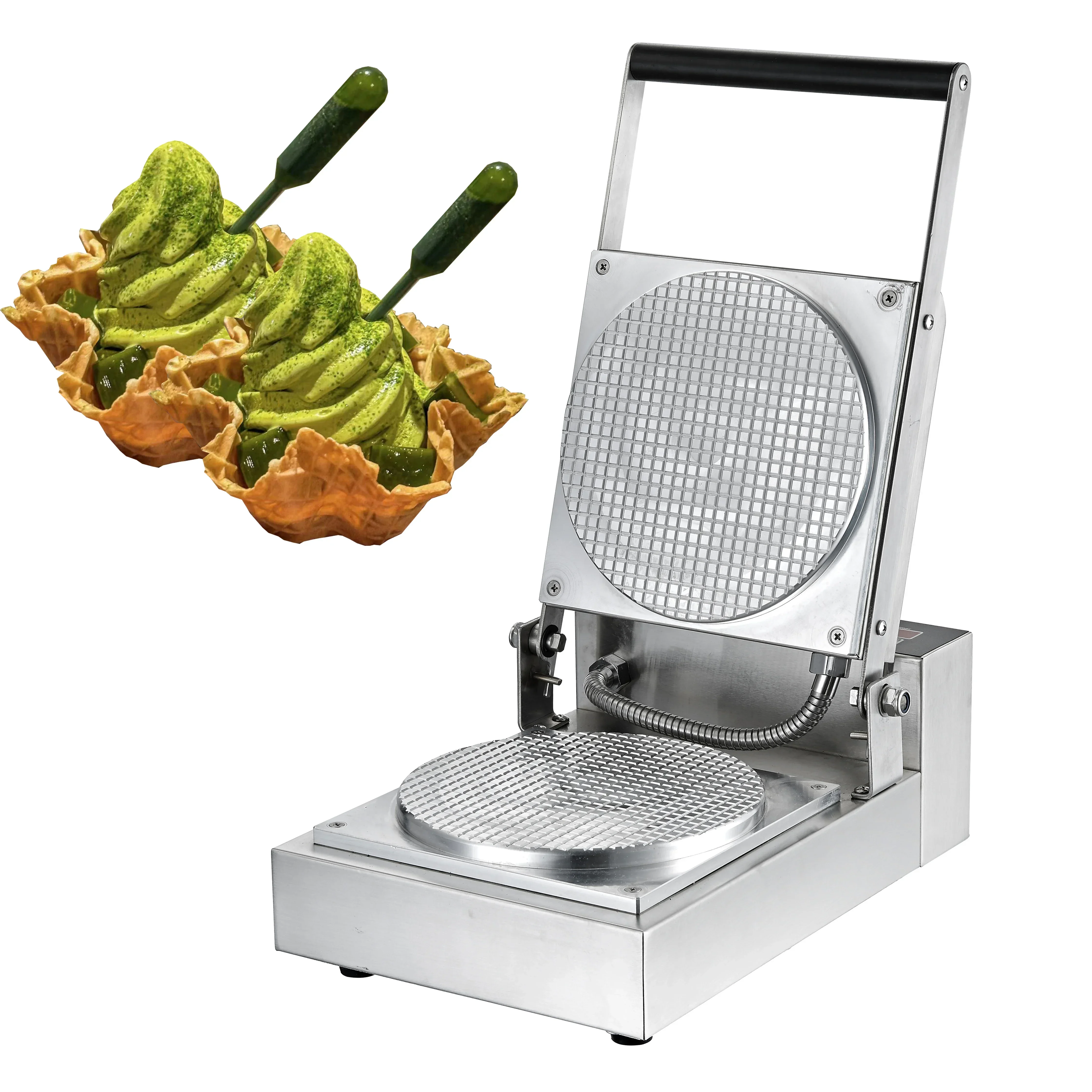 Commercial electric Prawn cracker machine, uncoated crispy crust machine, manual Chicken rolls, beach setting