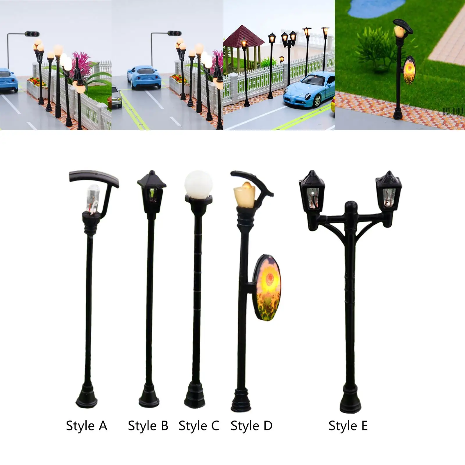 20x 1/100 Train Post Lamps Fairy Garden Accessories Dollhouse Decoration