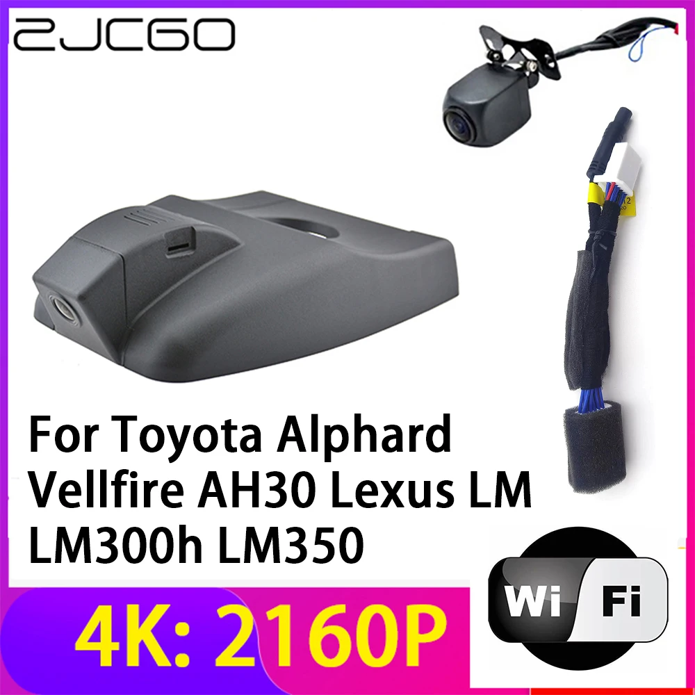 

ZJCGO 4K 2160P Dash Cam Car DVR Camera 2 Lens Recorder Wifi Night Vision for Toyota Alphard Vellfire AH30 Lexus LM LM300h LM350