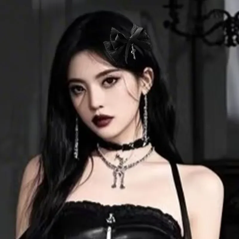 4er-Set Mädchen-Haarschmuck im Gothic-Dark-Stil: Exquisite modische Schleifen-Haarspangen, vielseitige Lolita-Haarschleifen 2026 – Detail 4