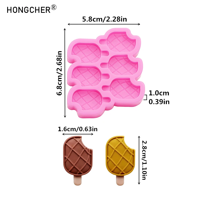 Mini Simulation Ice-cream Shape Resin Jewellery Accessories Drip Mould Handmade Chocolate Cake Dessert Decoration Silicone Mould