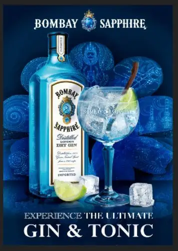 Letreros de metal E47 Bombay Sapphire Vintage Retro pub Man Cave Garage Shed