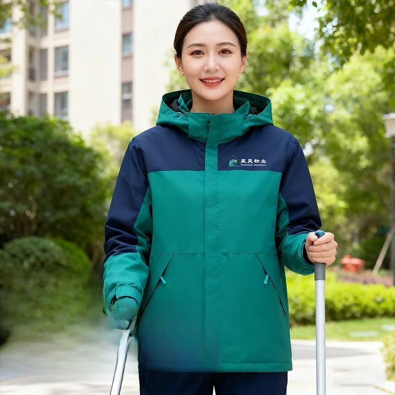 

Утепленная зимняя куртка-ветровка из флиса, хлопковая одежда для небольших работ по уборке, с интегрированной защитой от ветра