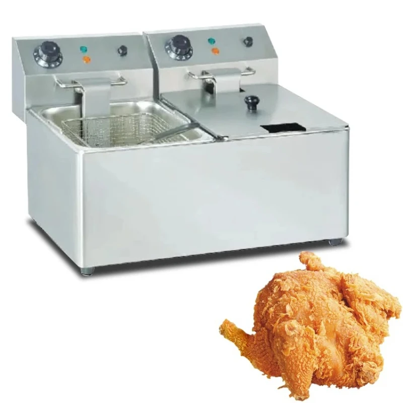 Temperature Controlled Fryer Commercial Kitchen Counter Stainless Steel French Fryer Donut Gas Fryer