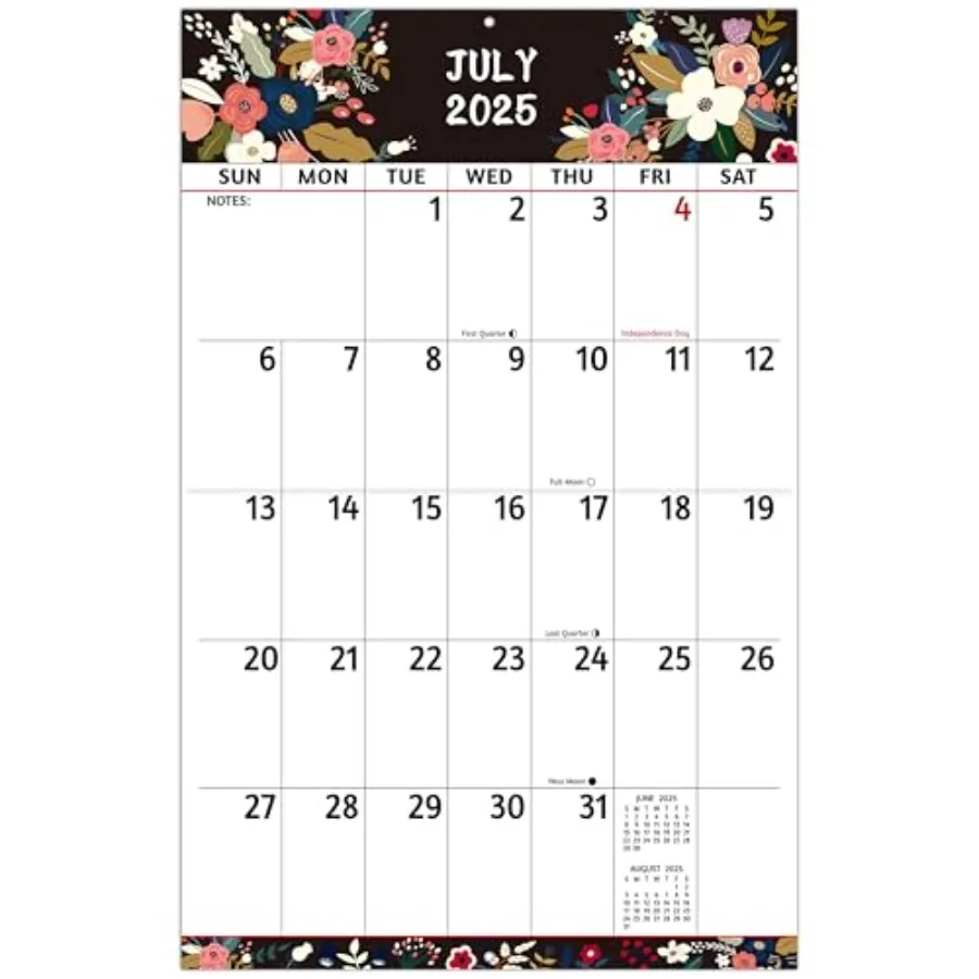 

20252026 Wall Calendar Large Print Calendar 20252026 18 Monthly Calendar Jul. 2025 Dec. 2026 14.6 x 22.8 In Open with Big Numbe