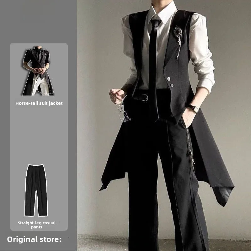 Two-piece set [black + black trousers]