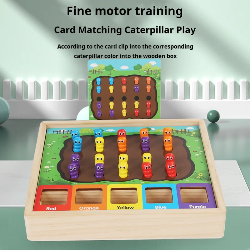 Children's Wooden Colour Sorting & Catching Insects Game, Fine Motor Skills Educational Toys, Children's Insect Toys