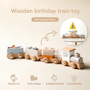 Wooden Montessori Train Learning Toy 4