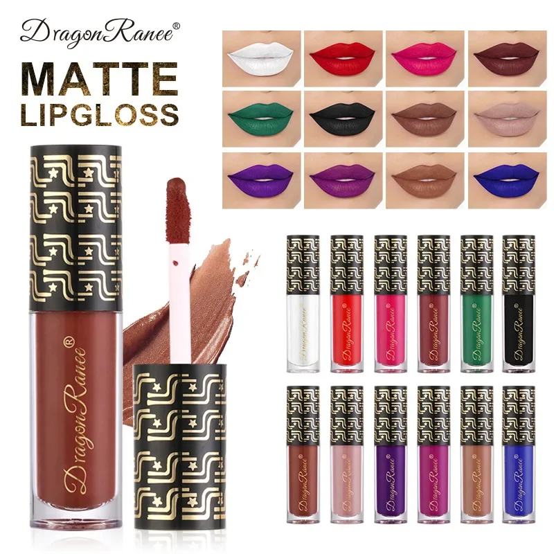 Heallor 12 Farben matte Schönheit Lip gloss Lippen stift Inted Balsam drehen Make-up Purpur Halloween Vampir