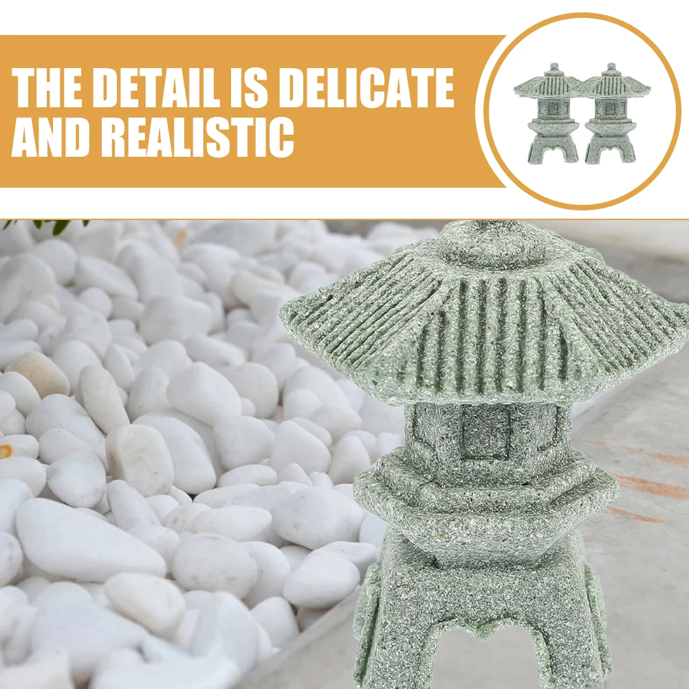

4 Pcs Mini Pagoda Statue Garden Decor Yard nament Simulation Building Miniature Long Term Use Fadeless Fish Tank