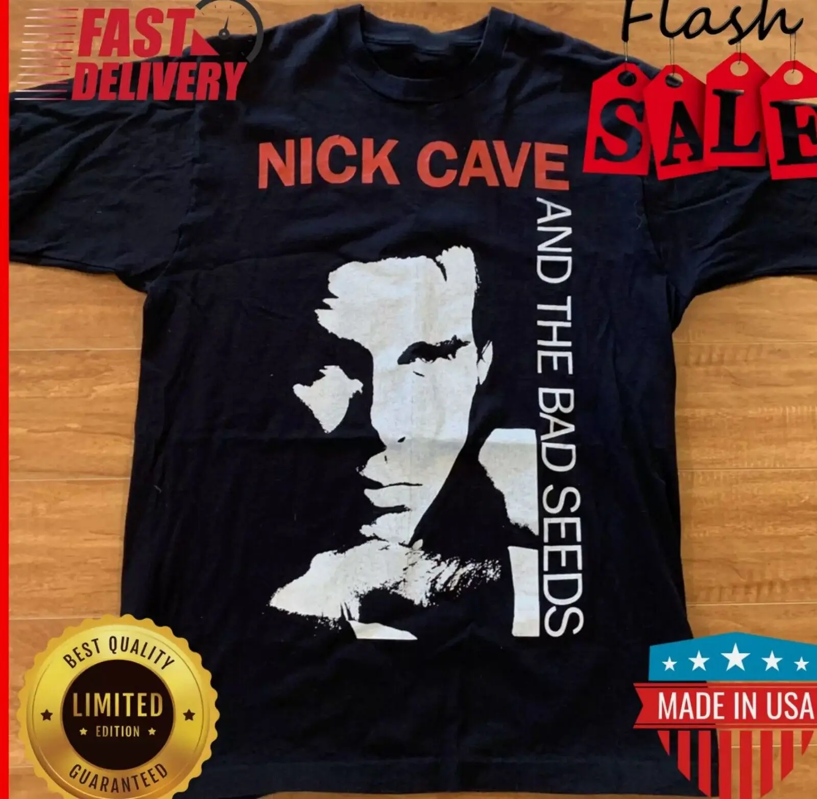 Vintage Nick Cave and the Bad Seeds Men T-shirt Black Unisex S-5XL