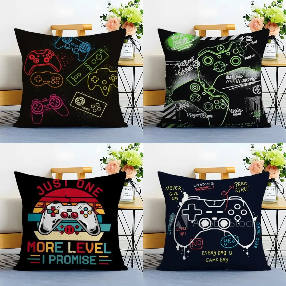 art cool Colorful Graffiti Game Gamepad Cushion Cover Linen Pillowcase Soft  for Sofa Bed Home Room Decor