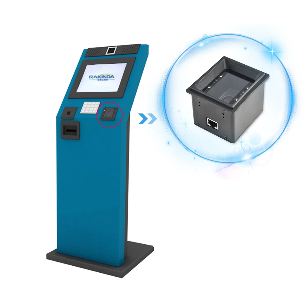 Fixed Mount Barcode Scanner Reader for Kiosk or Turnstile Mobile Access Control Vending Machine White Light LED