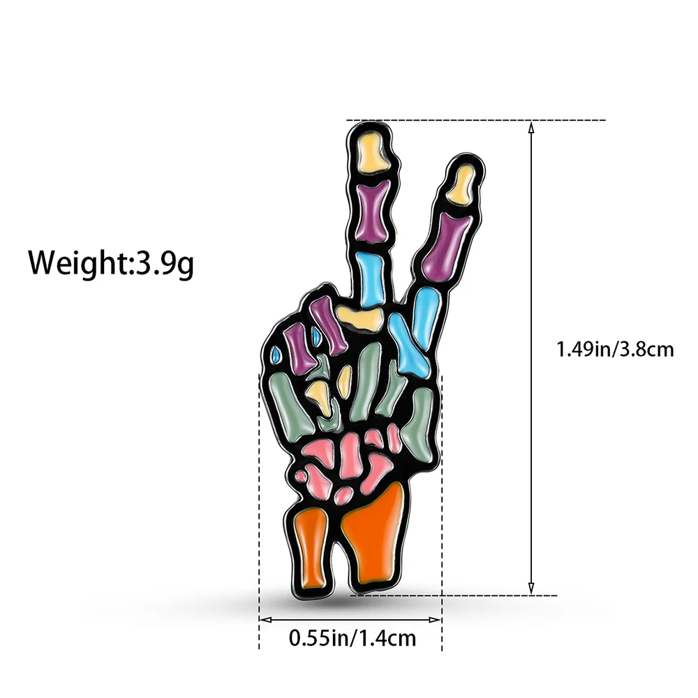 DCARZZ مضحك اليد العظام المينا دبوس الملونة الطبية جراحة العظام بروش لجراح العظام معاطف للأطباء والممرضات على ظهره شارة التلبيب #6