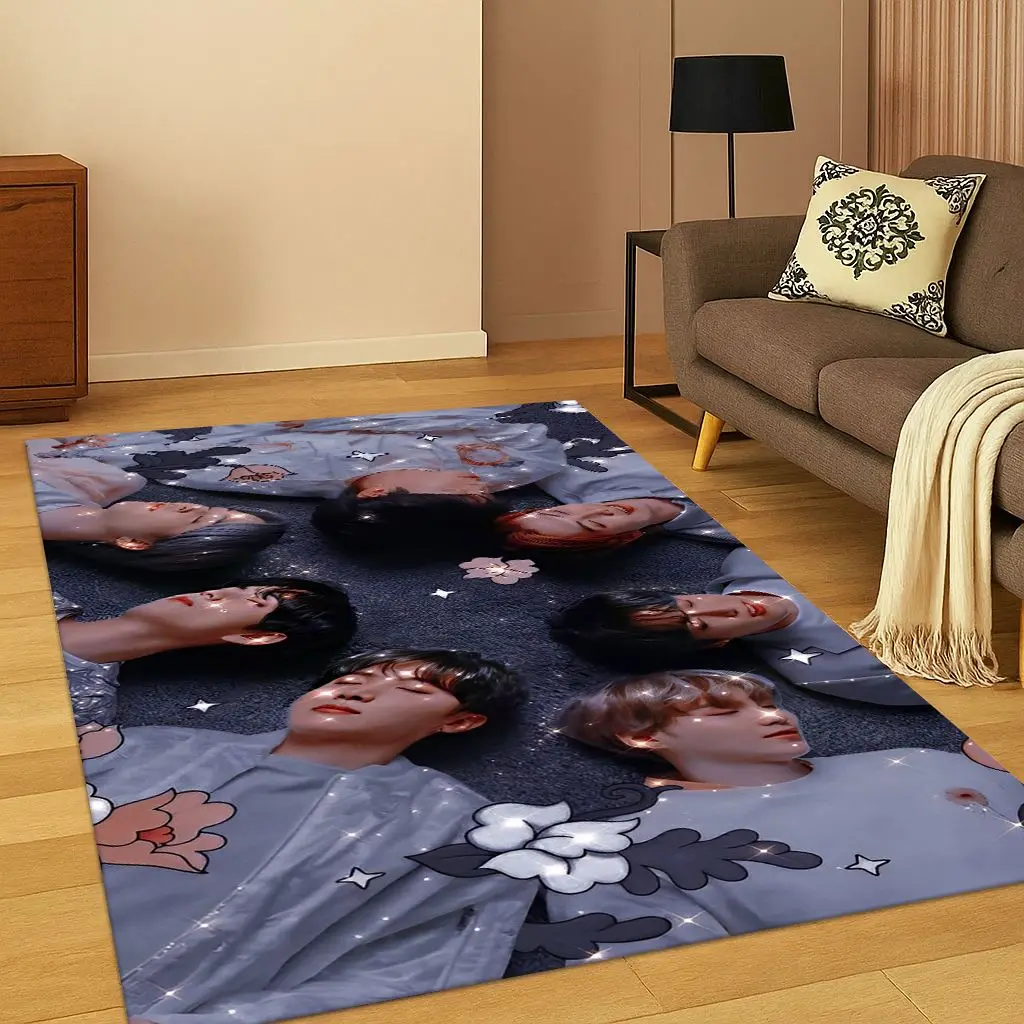 Kpop Star B-BTS Kim JIN SUGA V السجاد البساط لغرفة النوم غرفة المعيشة أريكة المنزل ممسحة ديكور المنزل ، منطقة البساط سجادة أرضية غير قابلة للانزلاق هدية #2