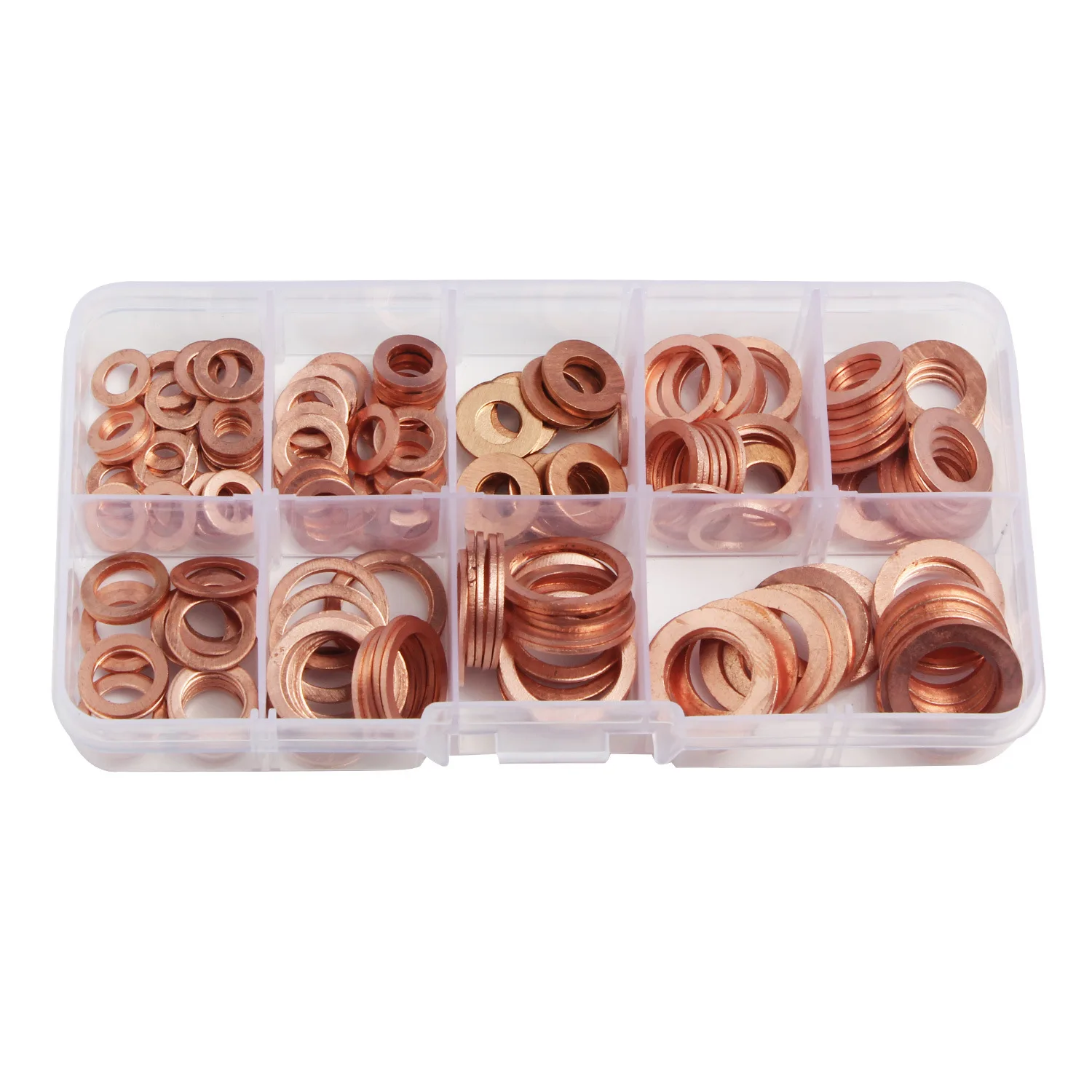 200pcs Copper Washers Flat Ring Sump Plug Oil Seal Gasket Assorted Set Brand New & High quality