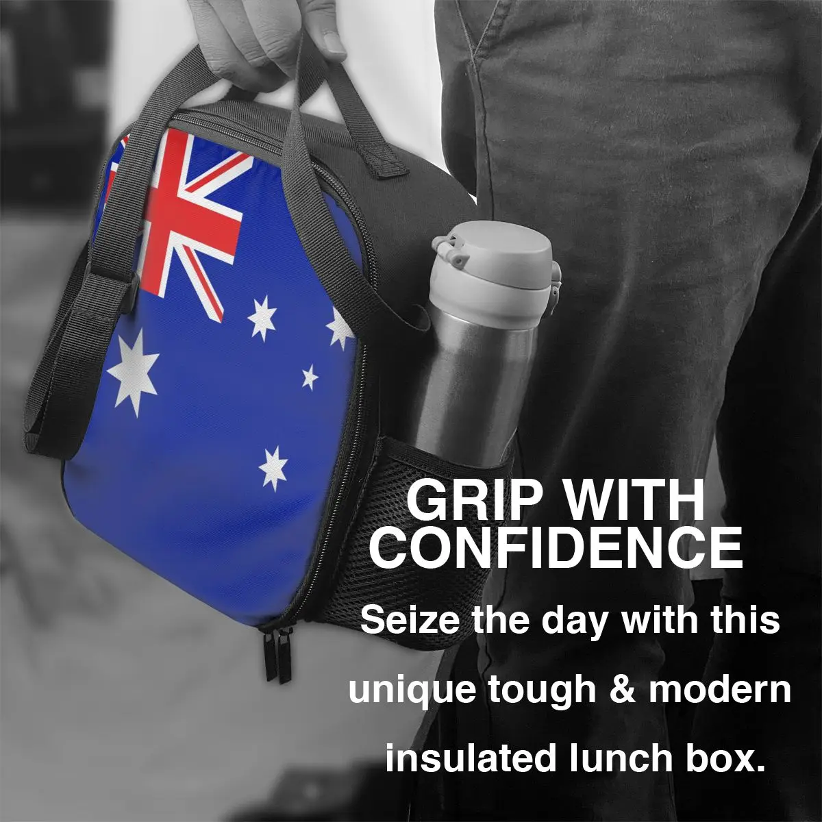 Custom National Flag Of Australia Insulated Lunch Bag for Australian Patriotic Thermal Cooler Lunch Box Office Picnic Travel