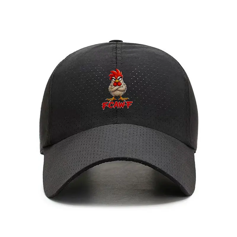 Angry Rooster Graphic Quick Dry Baseball Cap Breathable Adjustable Hat for Daily Street Wear