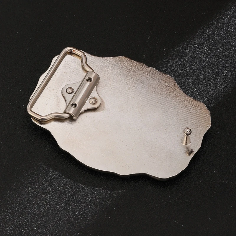 Western Themed Belt Buckle Oval Easy Install Fit Most Leather Belts