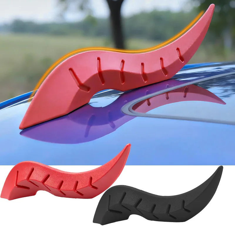 1Pair Car Roof Dragon Devil Horns Modification Flow Wave Car Roof Styling Bar - 3D Curved Spike Exterior Unique Shaped