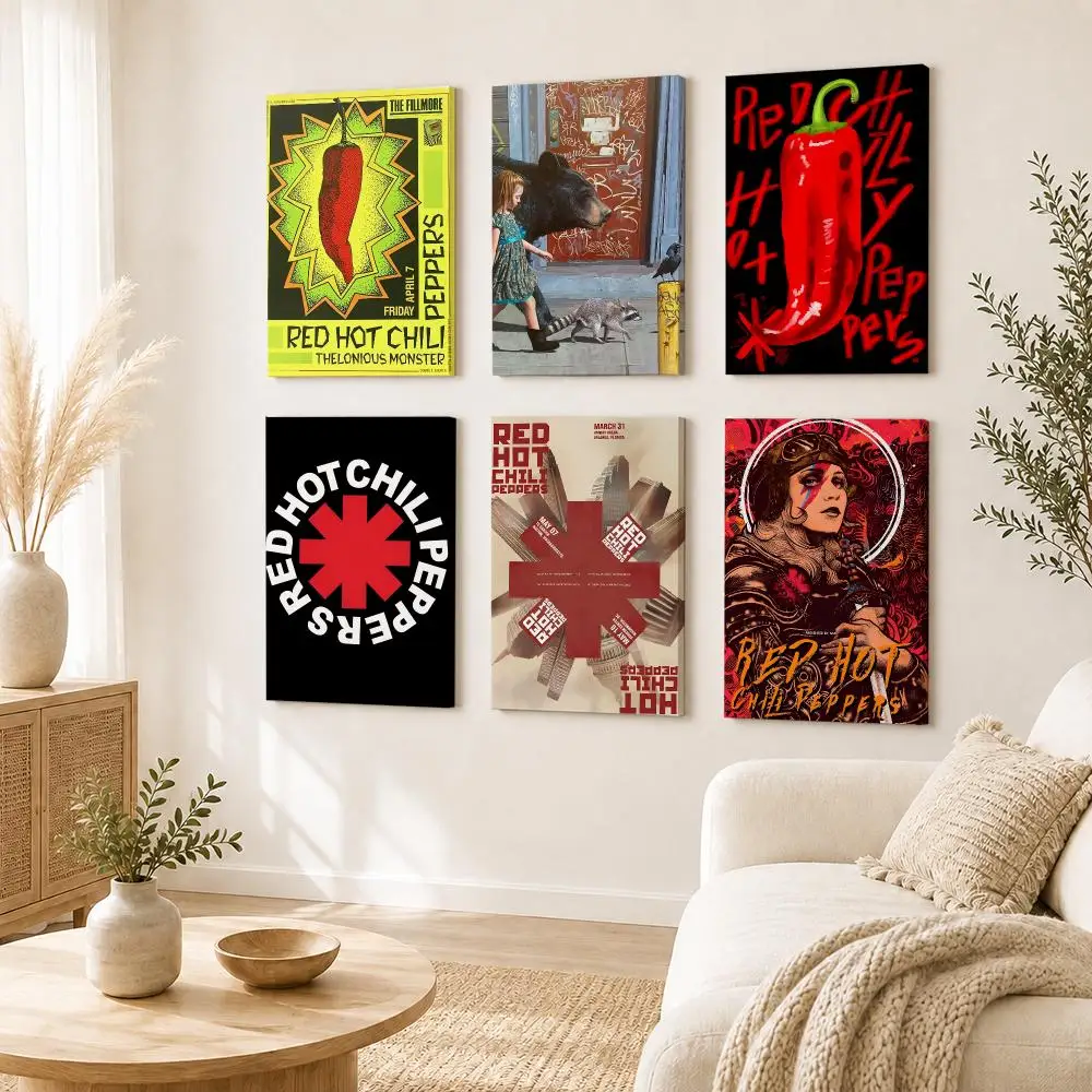 Pop Band R-Red Hot C-Chili Peppers Poster Self Adhesive Aesthetic Wall Art Picture for Living Room Home Decoration Gift