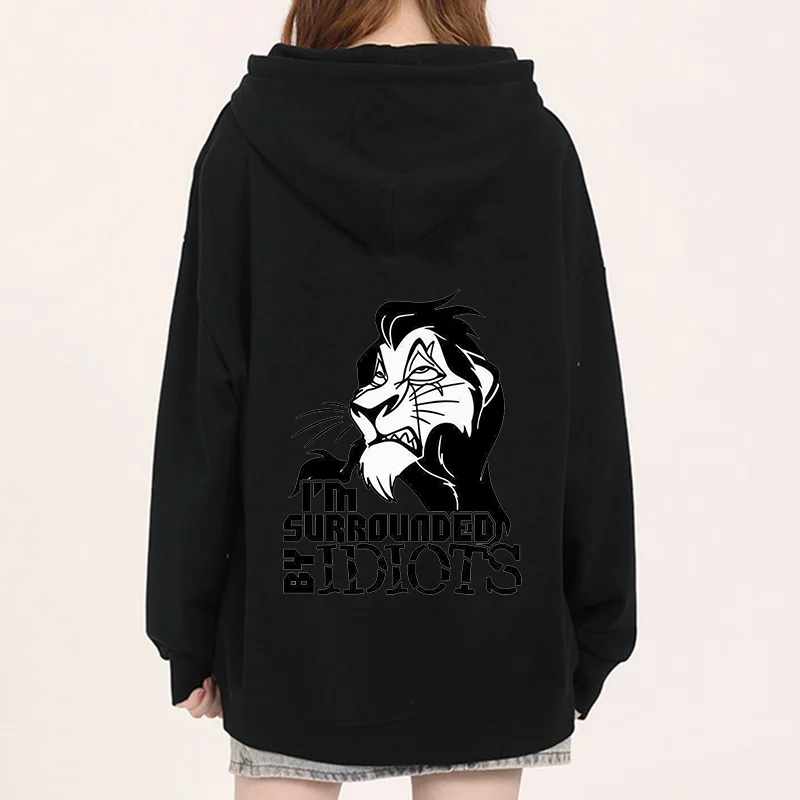 Disney The Lion King Printed Hoodies Scar Lion King Street Sports and Leisure Student Couple Hoodies