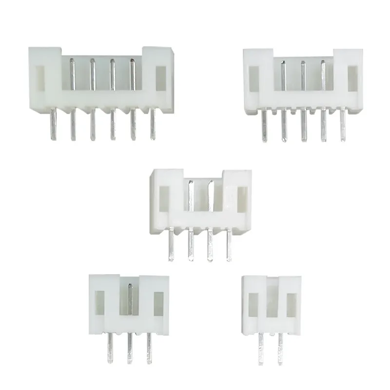 100 Pcs of PH 2.0mm 2-10Pin Straight JST Socket Male Connector White