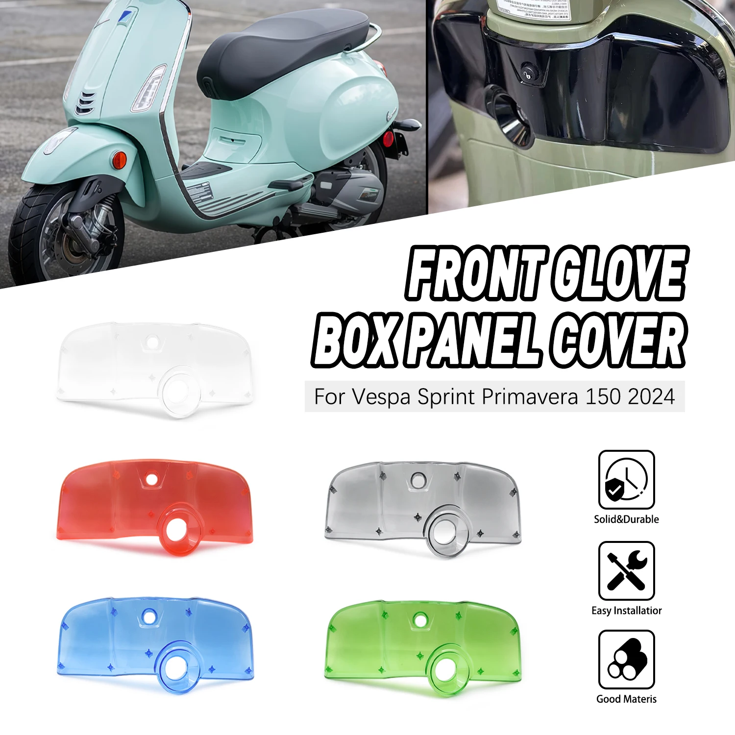 

Glove Box Cover Front Shield Upper Door Trim Cover For VESPA Sprint Primavera 150 2024 Primaera 150 2024 Motorcycle Accessories