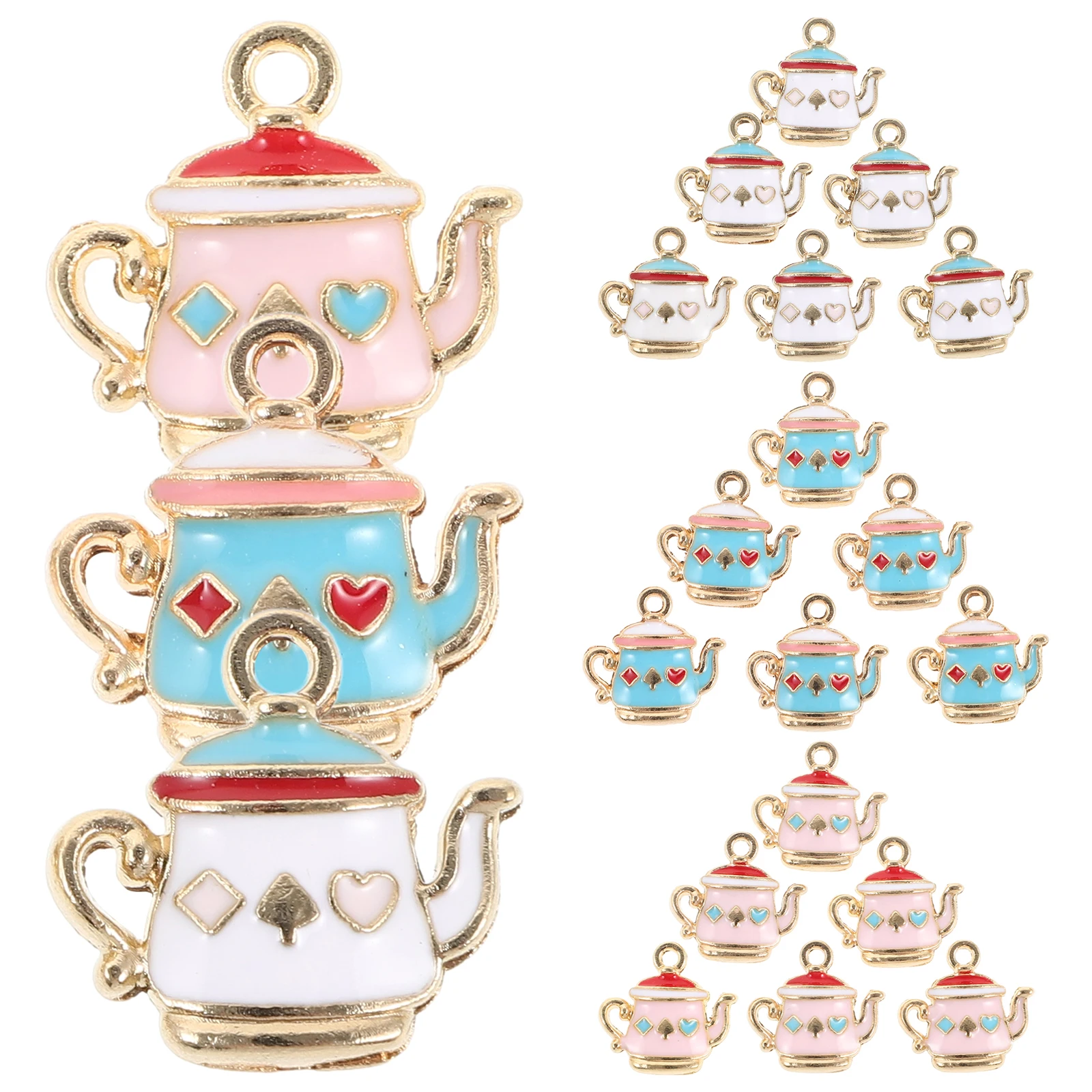 

60 шт., эмалированные подвески для чайника, подвески из цинкового сплава, сделай сам, изготовление ювелирных изделий, браслеты, ожерелья, серьги, брелок, аксессуары для рукоделия