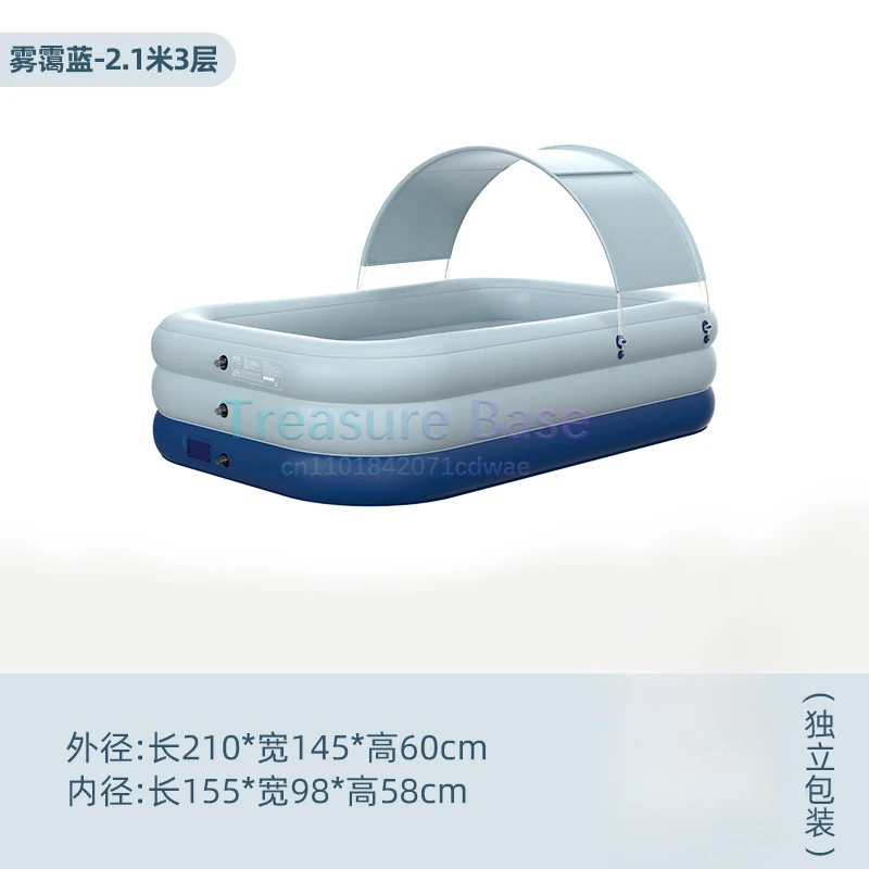 

Автоматический надувной бассейн с зонтиком от солнца, большой открытый детский бассейн для младенцев