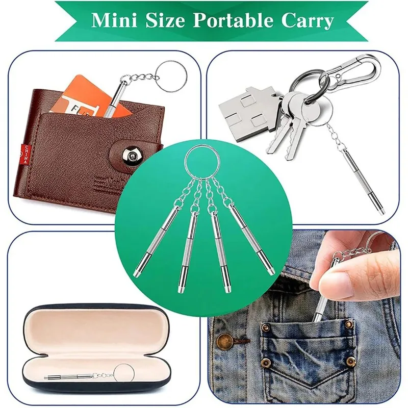 1/2/3/4pcs Mini 3 in1 Screwdriver Eyeglass Optical Eye Glasses Portable Spectacles Watch Practical Household Hand Tool