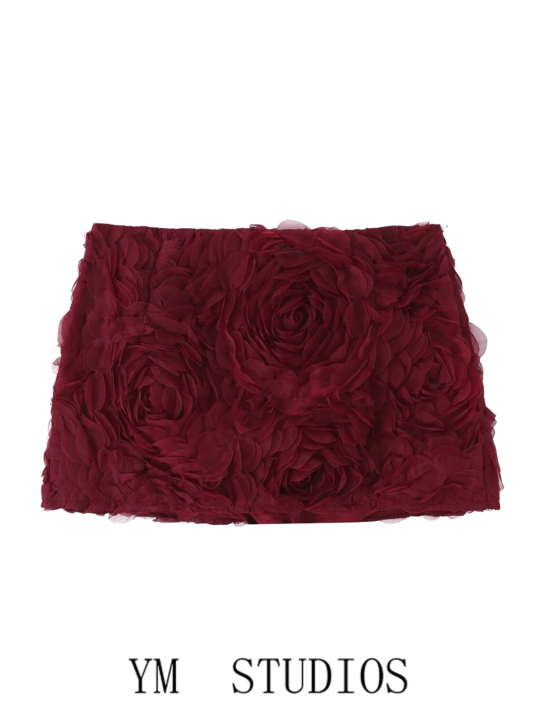 Red Wine Color A-Line  Skirt Women's High Waist Flattering Fit Polyester Fabric Anti-Light Walking Skirt Short Shorts